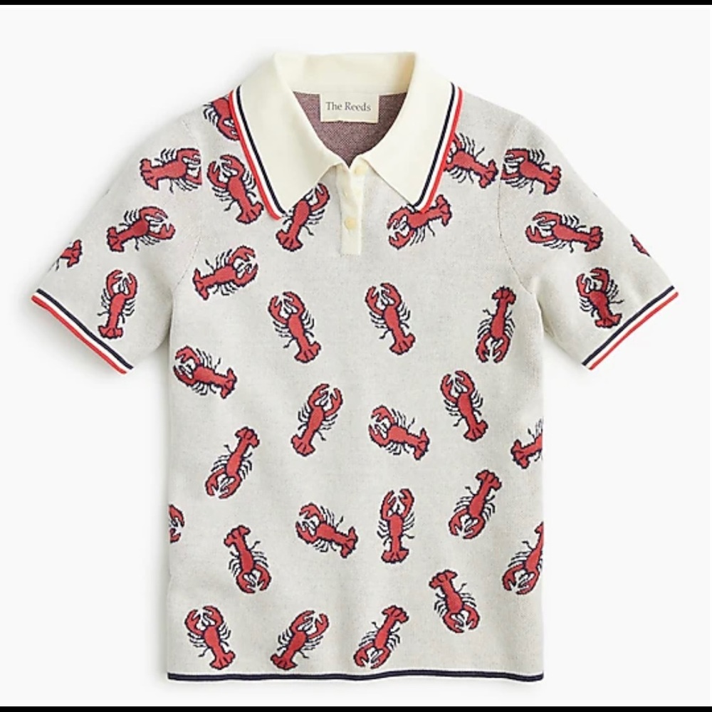 J Crew Women's The Reeds X Lobster Polo Sweater